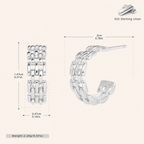 Sterling Silver Braided Twist Circle Stud Earrings - Platinum