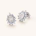 Sterling Silver Brilliant Moissanite Stud Earrings detail view