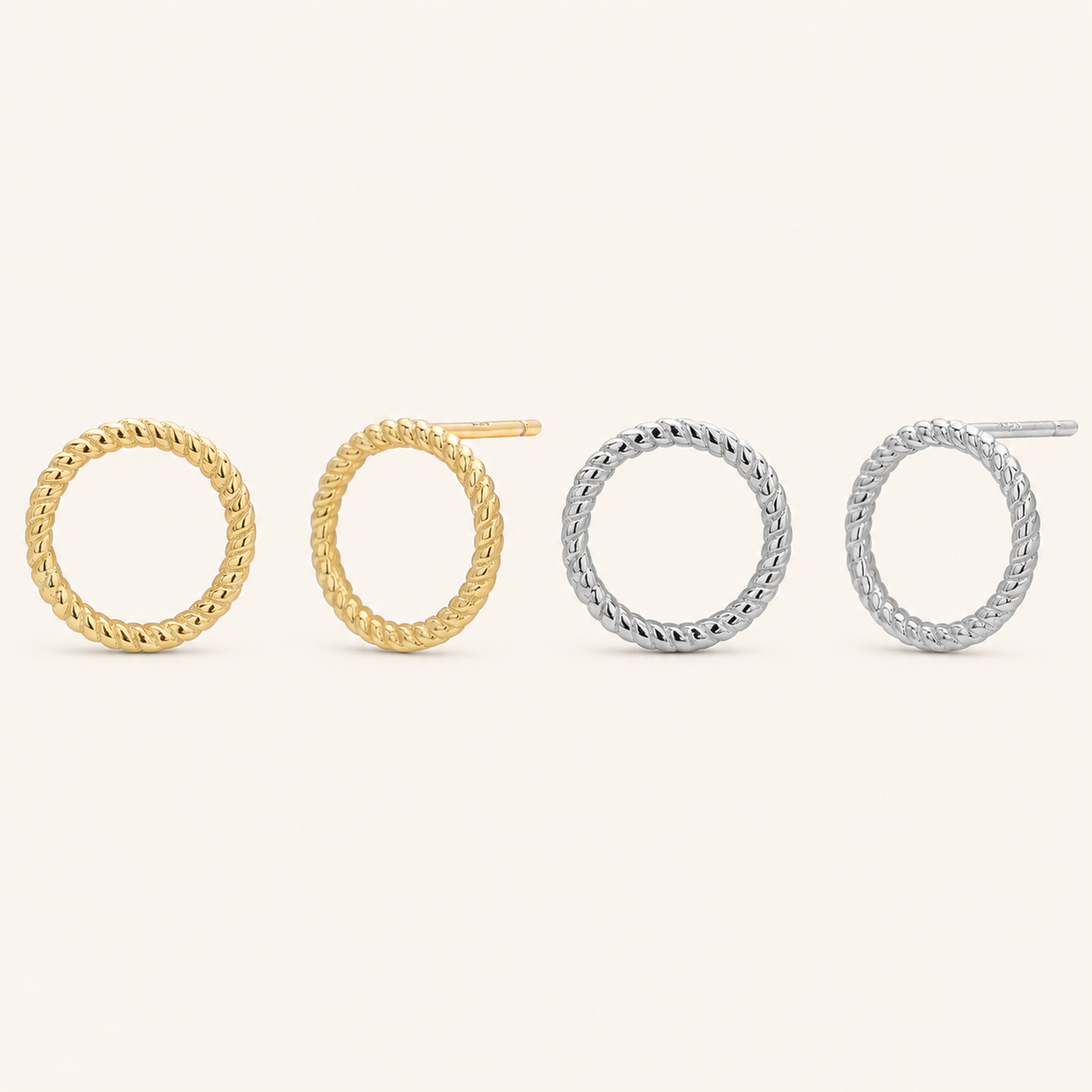 Sterling Silver Polished Twist Stud Earrings