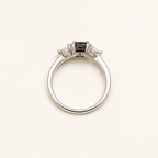 Triune Lab-Grown Alexandrite Ring upright view
