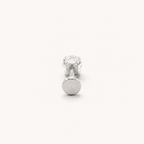 Titanium Moonstone Flat Back Stud Earrings