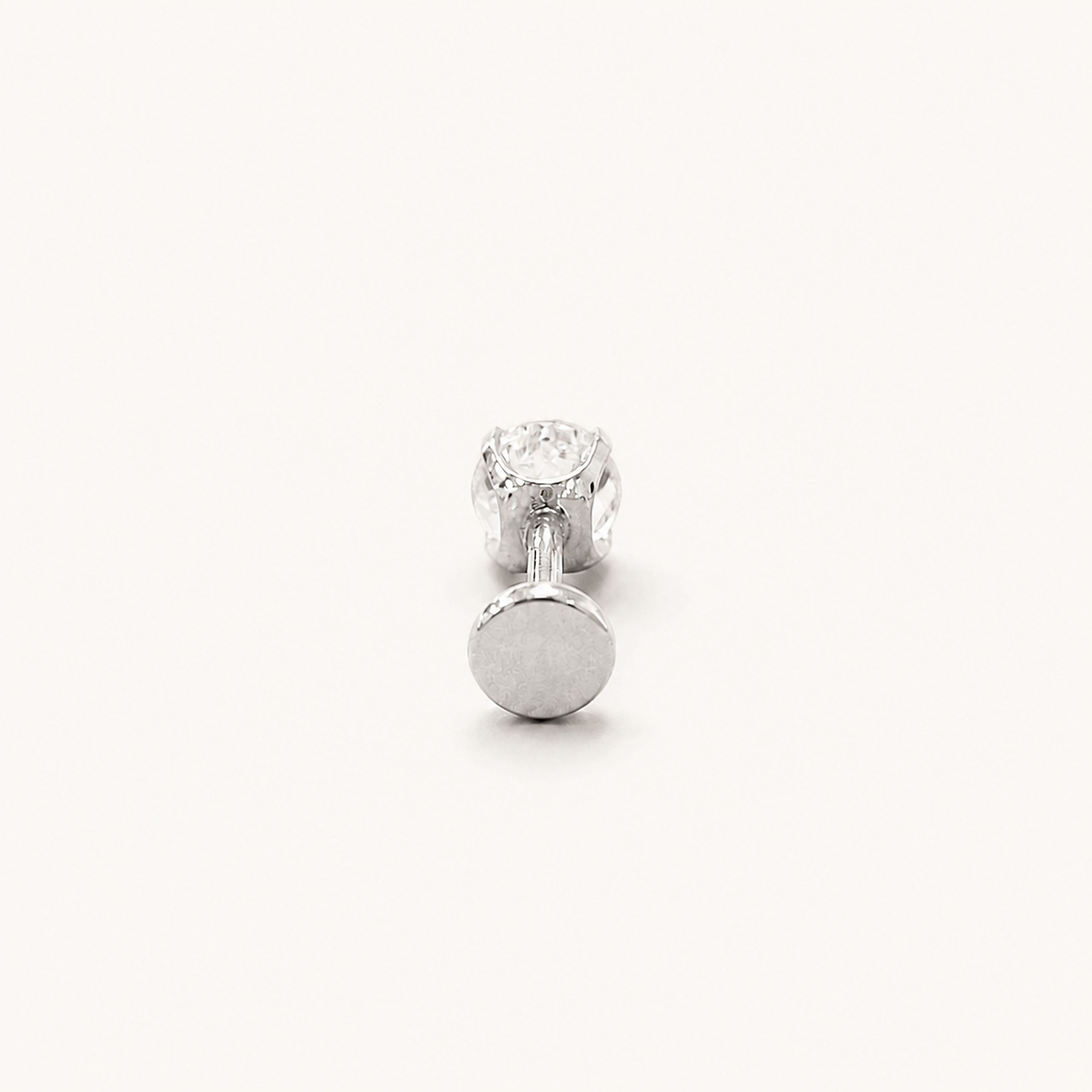 Titanium Moonstone Flat Back Stud Earrings