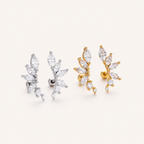 Sterling Silver Zirconia Ball Flat Back Earrings detail view