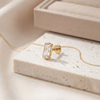 Rectangle Crystal Titanium Stud Earrings - image 5