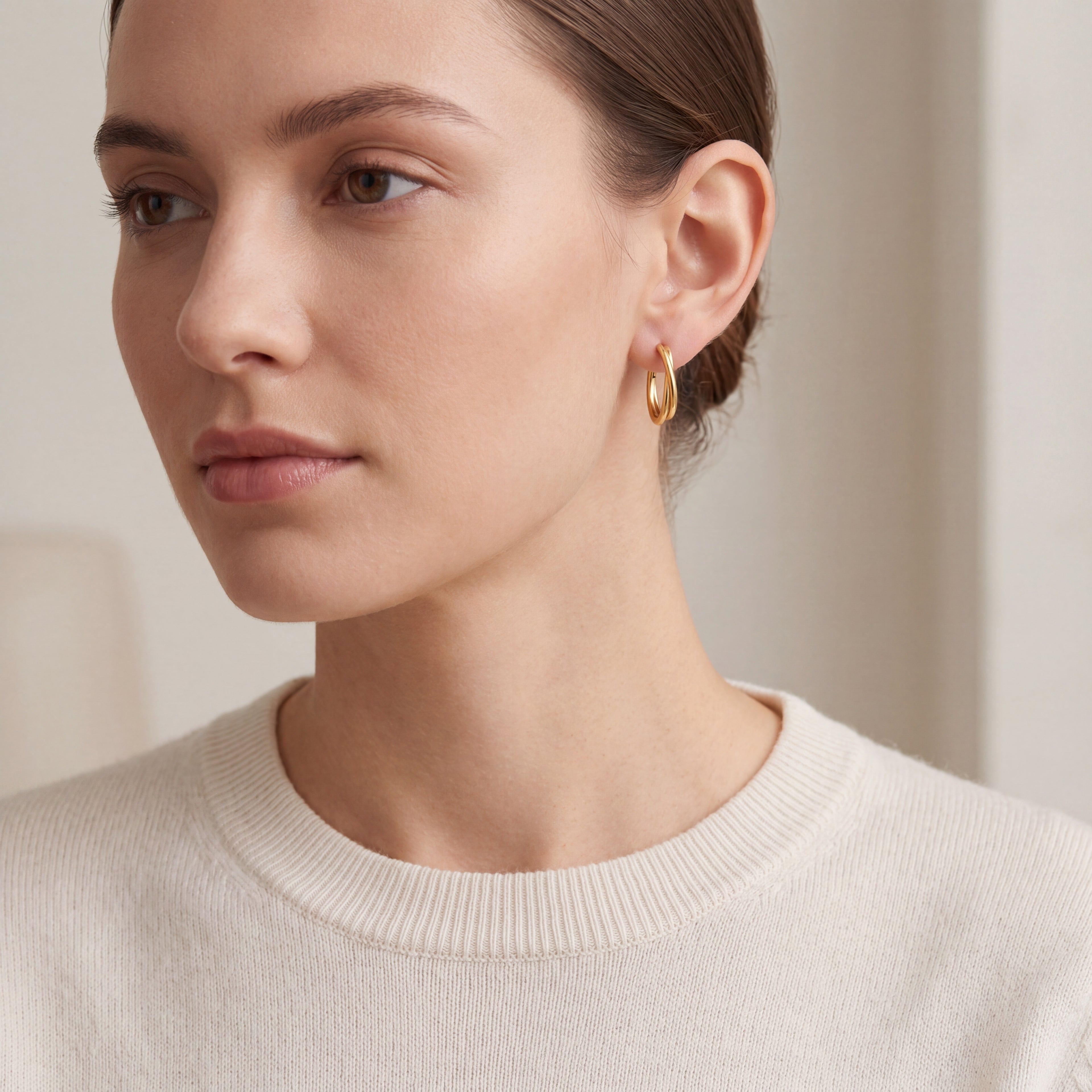Smooth Seamless Titanium Hoop Earrings - image 3