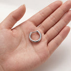 Rounded D-Shape Titanium Hoop Earrings - image 4