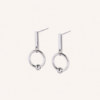 Sterling Silver Crossed Double Ring Stud Earrings detail view