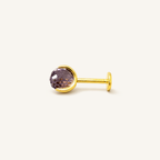 Titanium Rose Pink Crystal Flat Back Stud Earrings
