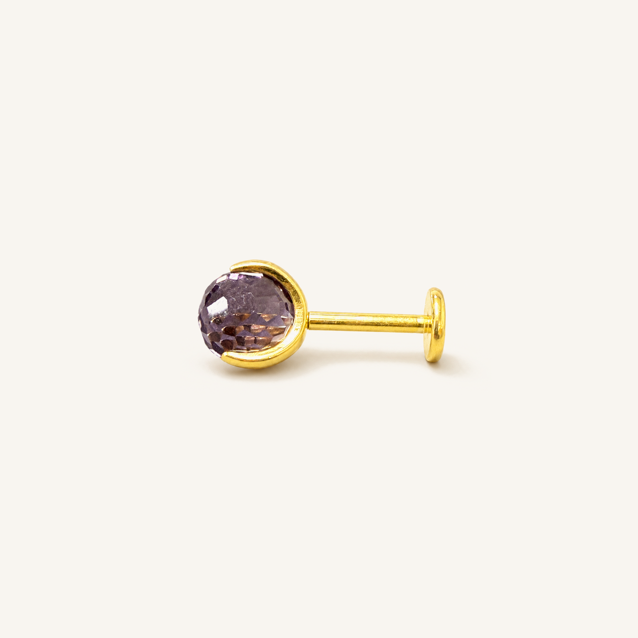 Titanium Rose Pink Crystal Flat Back Stud Earrings