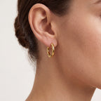 Rounded D-Shape Titanium Hoop Earrings - image 2