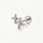 Osmanthus Crystal Titanium Stud Earrings - Silver
