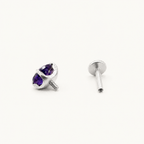 Titanium Amethyst Flat Back Stud Earrings