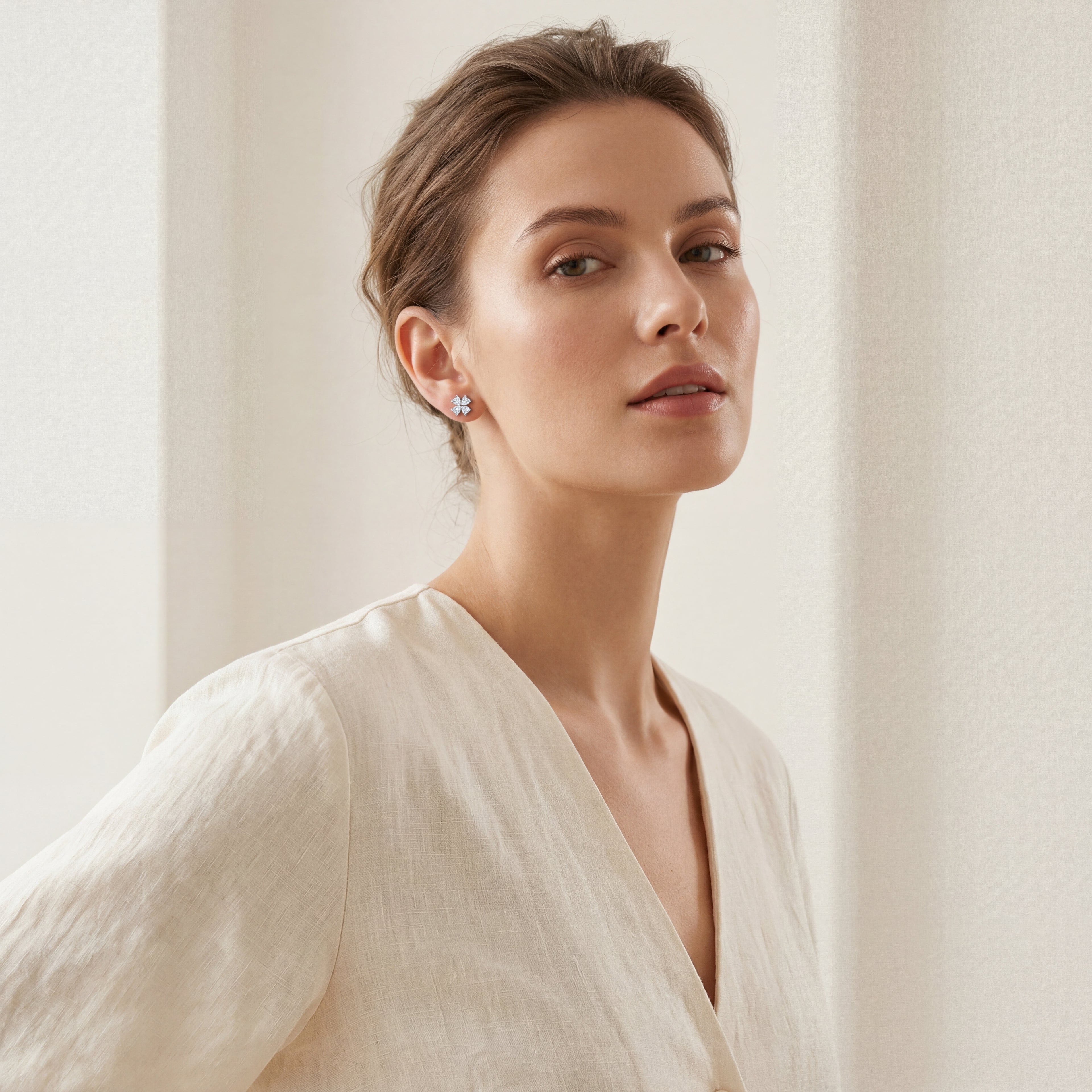 Lucky Clover Titanium Stud Earrings - image 3