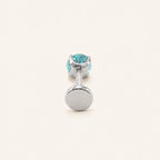 Titanium Paraiba Apatite Flat Back Stud Earrings