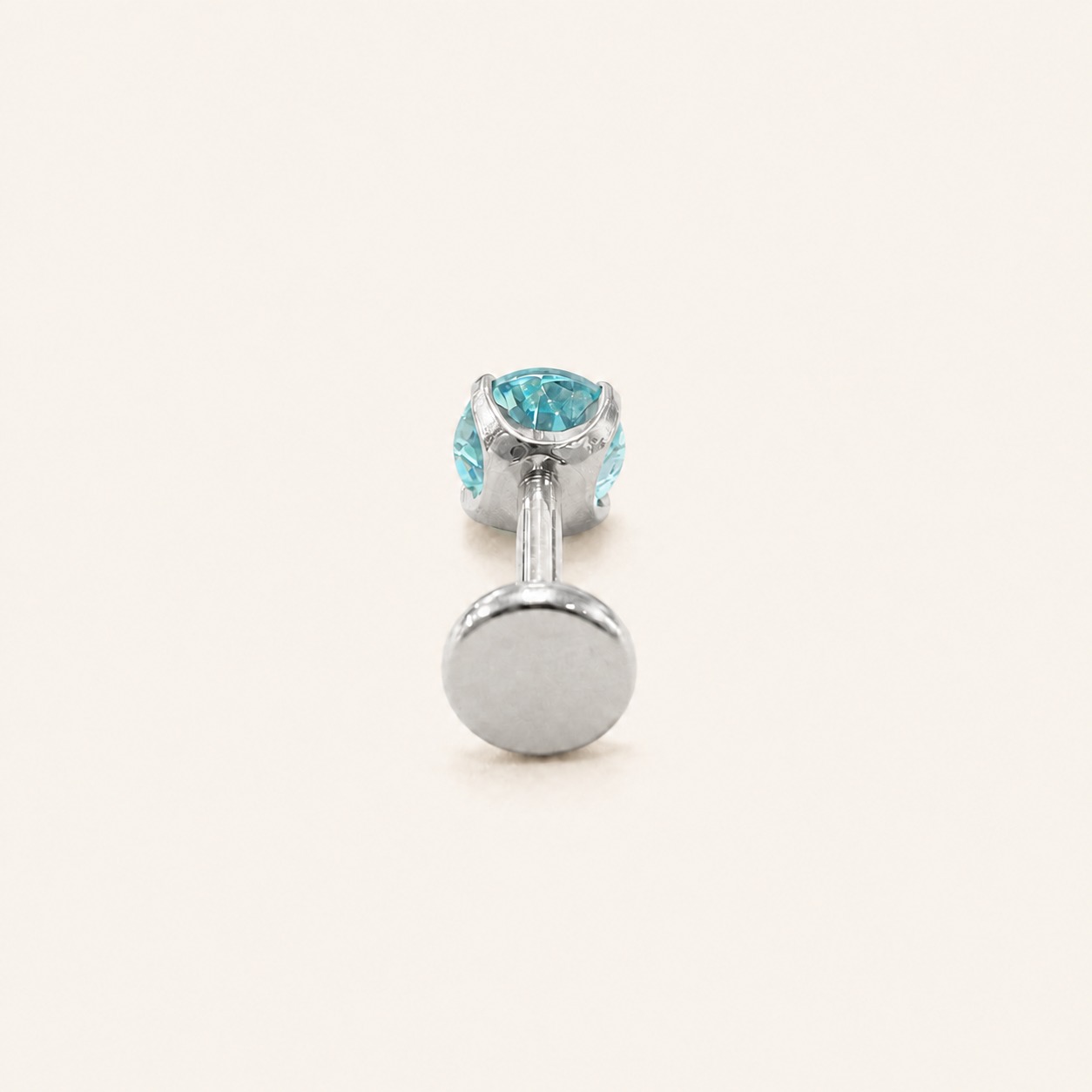 Titanium Paraiba Apatite Flat Back Stud Earrings