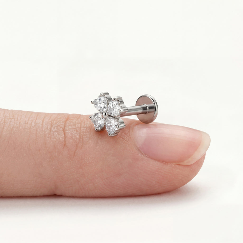 Lucky Clover Titanium Stud Earrings - image 4