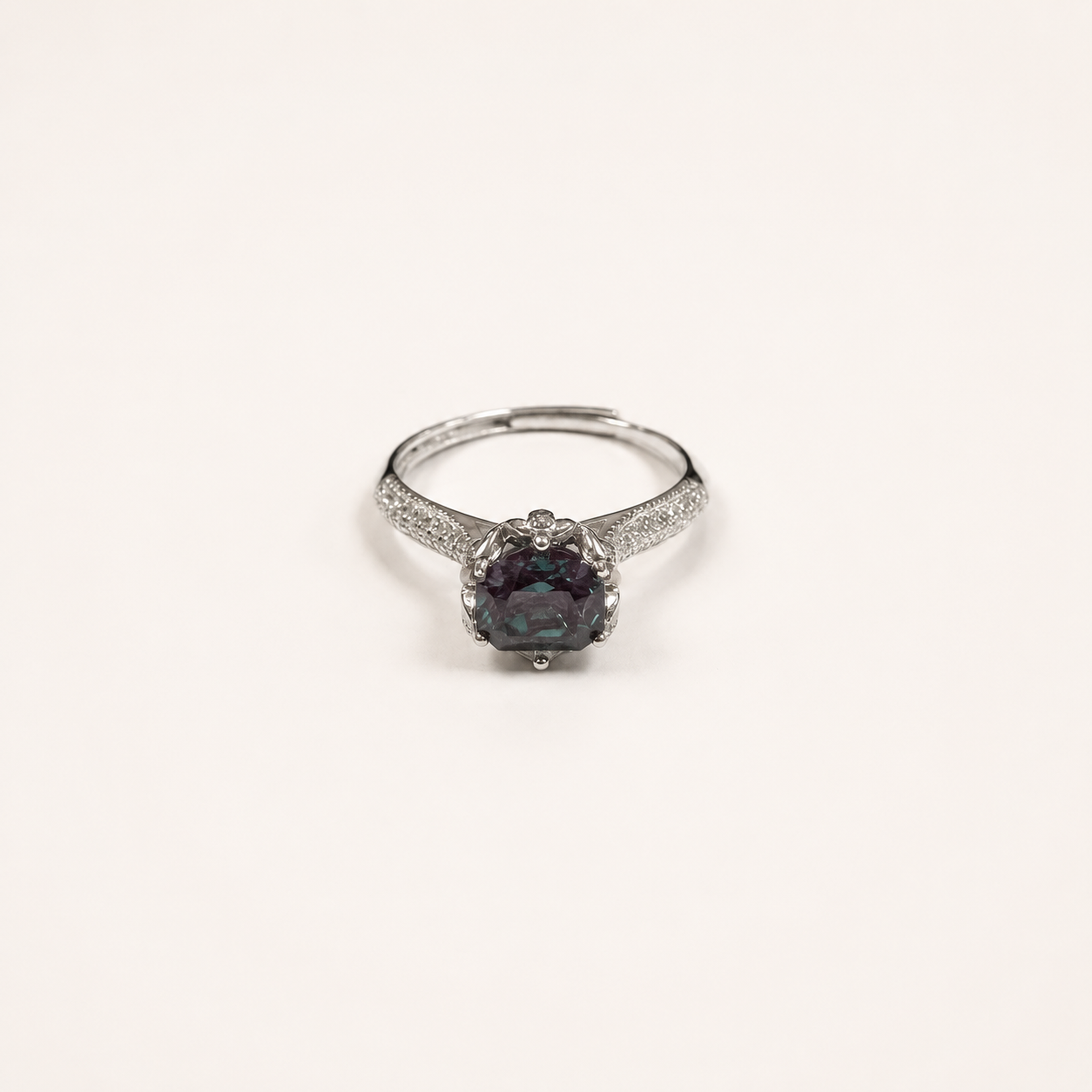 Petal Crown Lab-Grown Alexandrite Ring