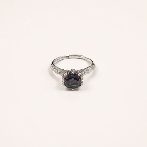 Petal Crown Lab-Grown Alexandrite Ring
