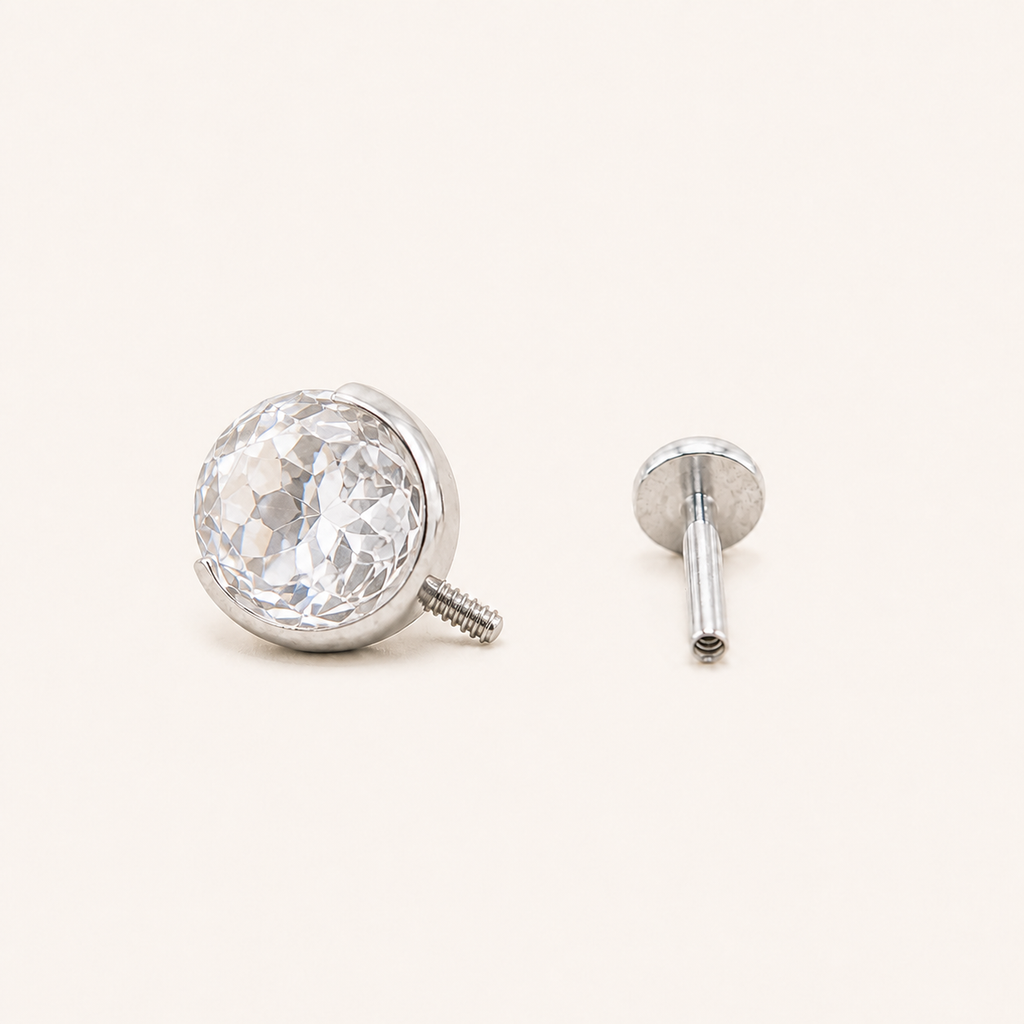 Titanium Gradient Green Crystal Flat Back Stud Earrings