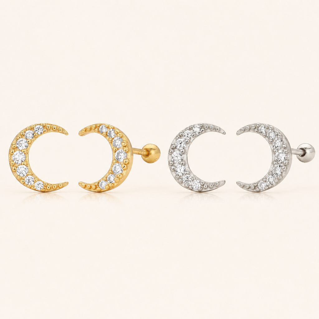 Sterling Silver Cubic Zirconia Cartilage Flat Back Earrings