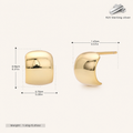 Sterling Silver Polished Arch Stud Earrings - Gold