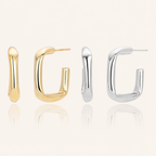 Sterling Silver Hollow Tube Stud Earrings