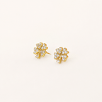 Sterling Silver Four-Leaf Clover Stud Earrings detail