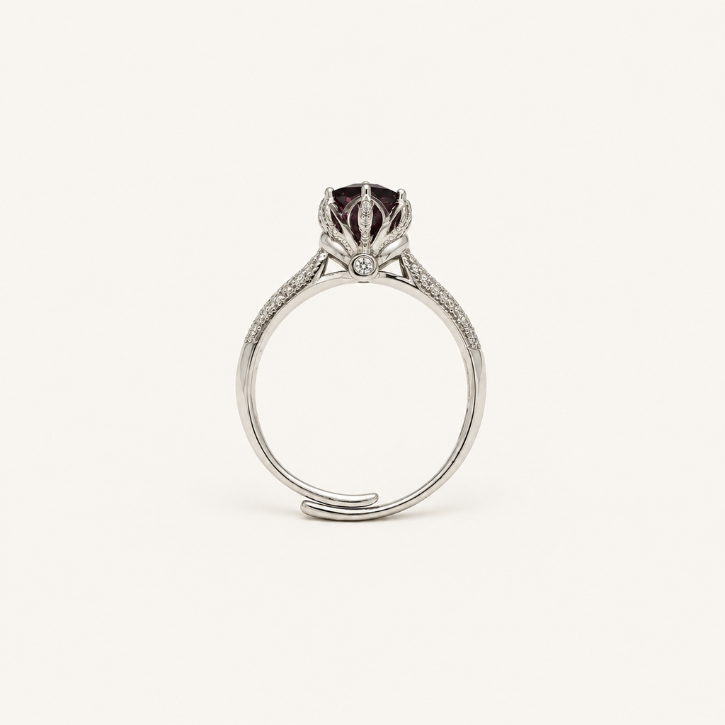 Petal Crown Lab-Grown Alexandrite Ring upright view