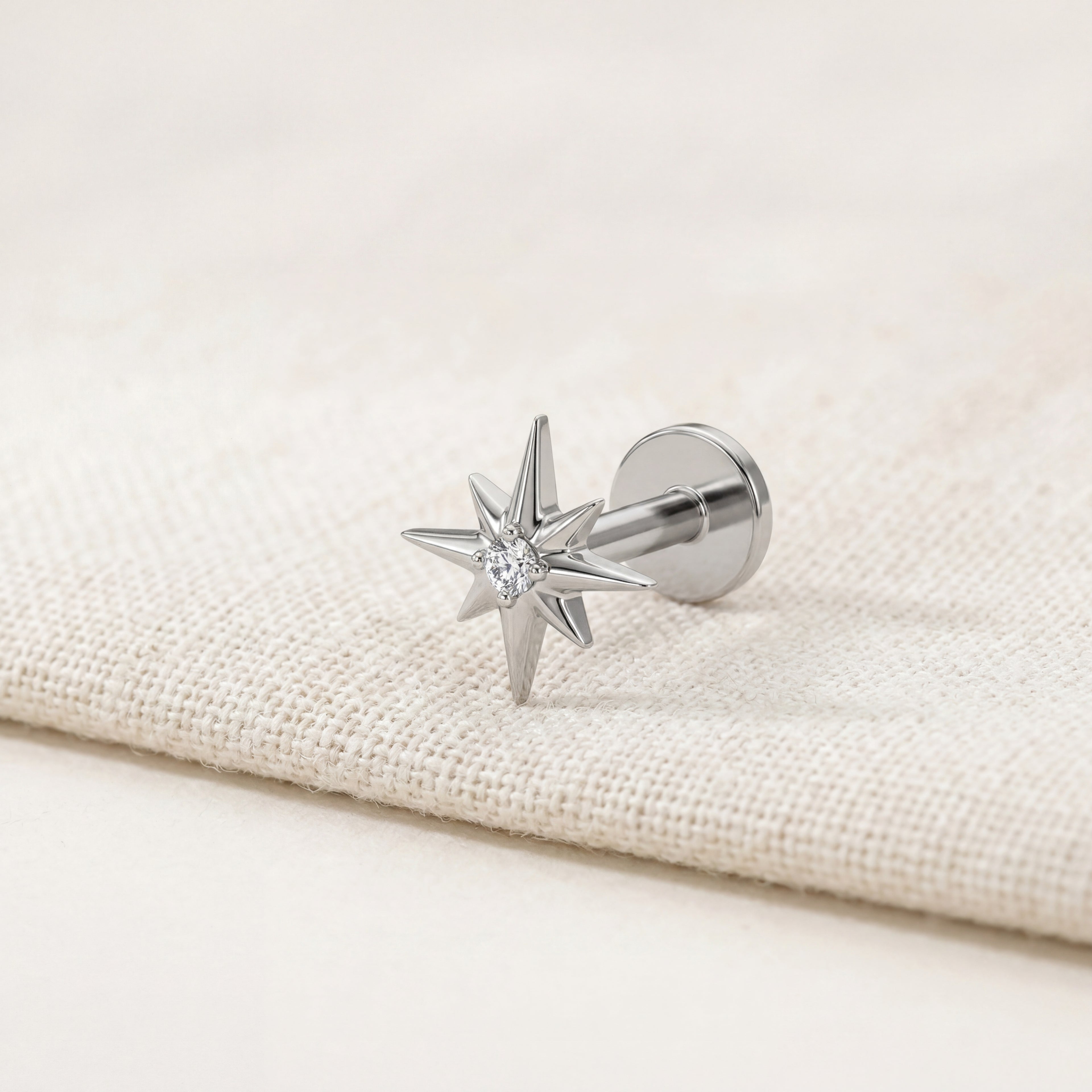 Four-Point Star Titanium Stud Earrings - image 5