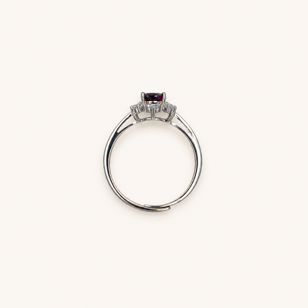 Frostbloom Lab-Grown Alexandrite Ring upright view