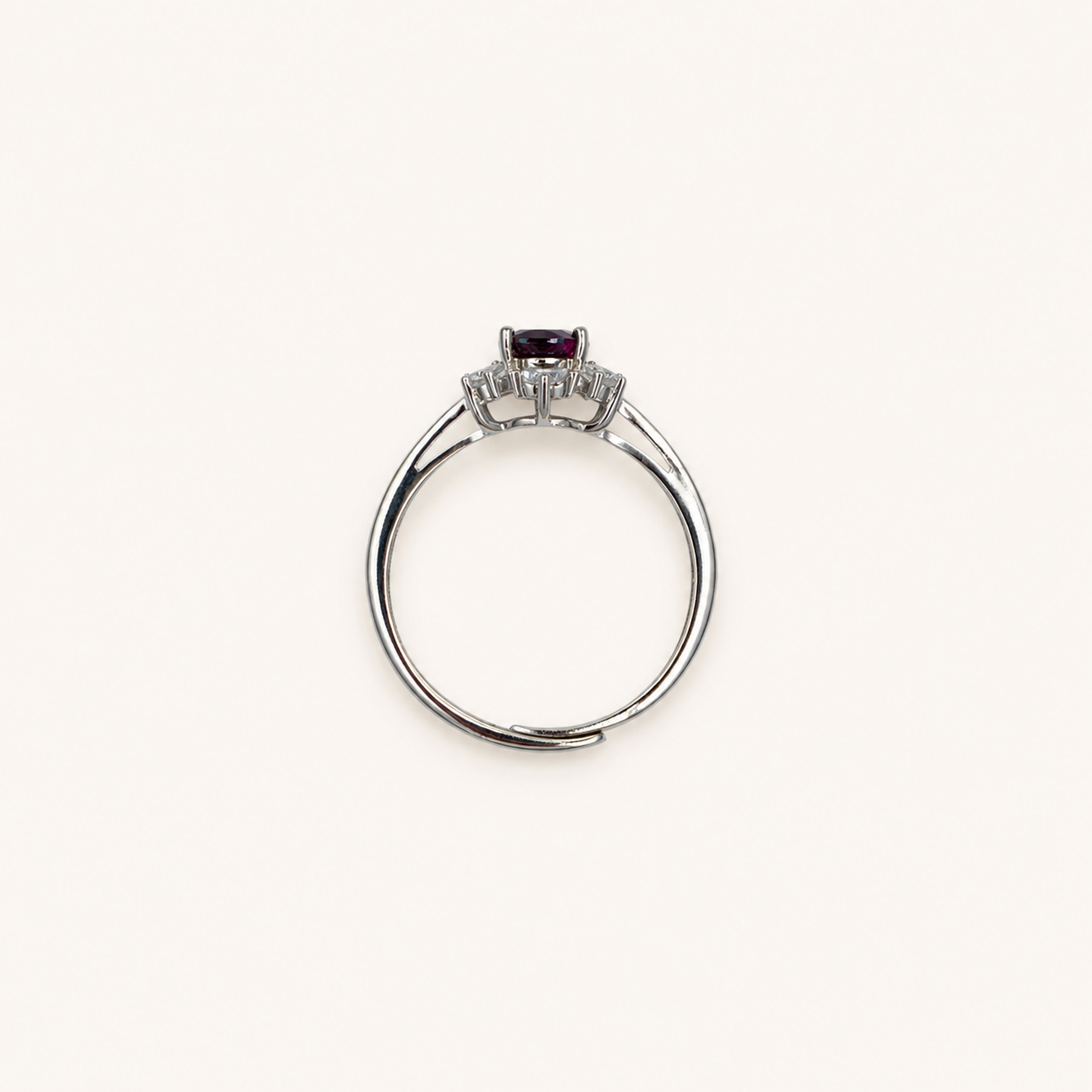 Frostbloom Lab-Grown Alexandrite Ring upright view