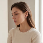 Rounded D-Shape Titanium Hoop Earrings - image 3