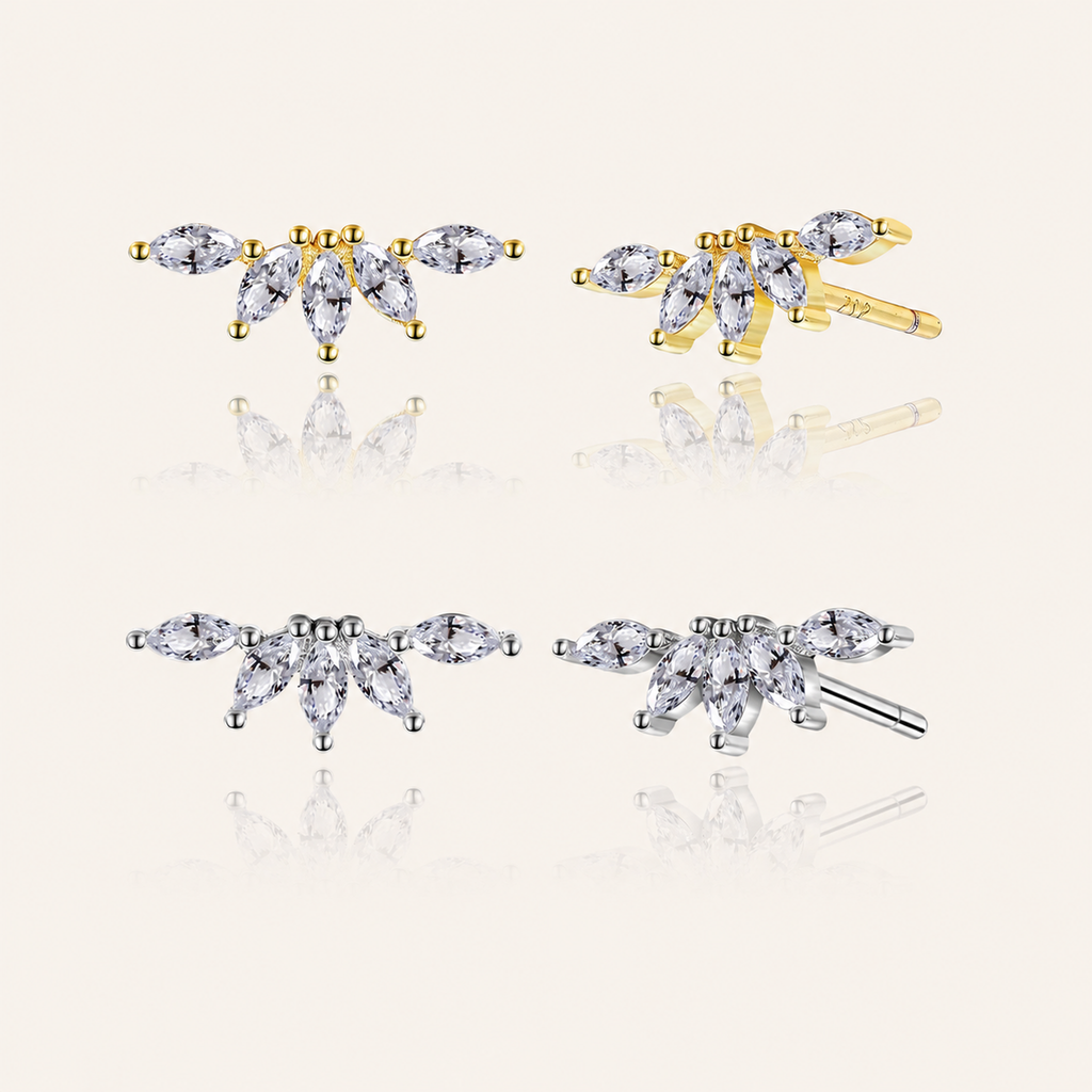 Sterling Silver Cubic Zirconia Screw-Back Stud Earrings