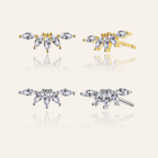 Sterling Silver Cubic Zirconia Screw-Back Stud Earrings