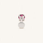 Titanium Purple Garnet Flat Back Stud Earrings