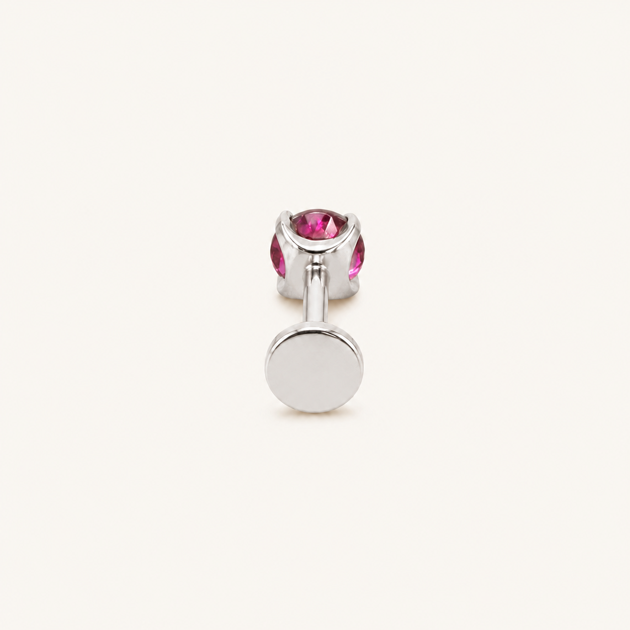 Titanium Purple Garnet Flat Back Stud Earrings