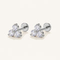 Petite Flower Titanium Stud Earrings - Silver