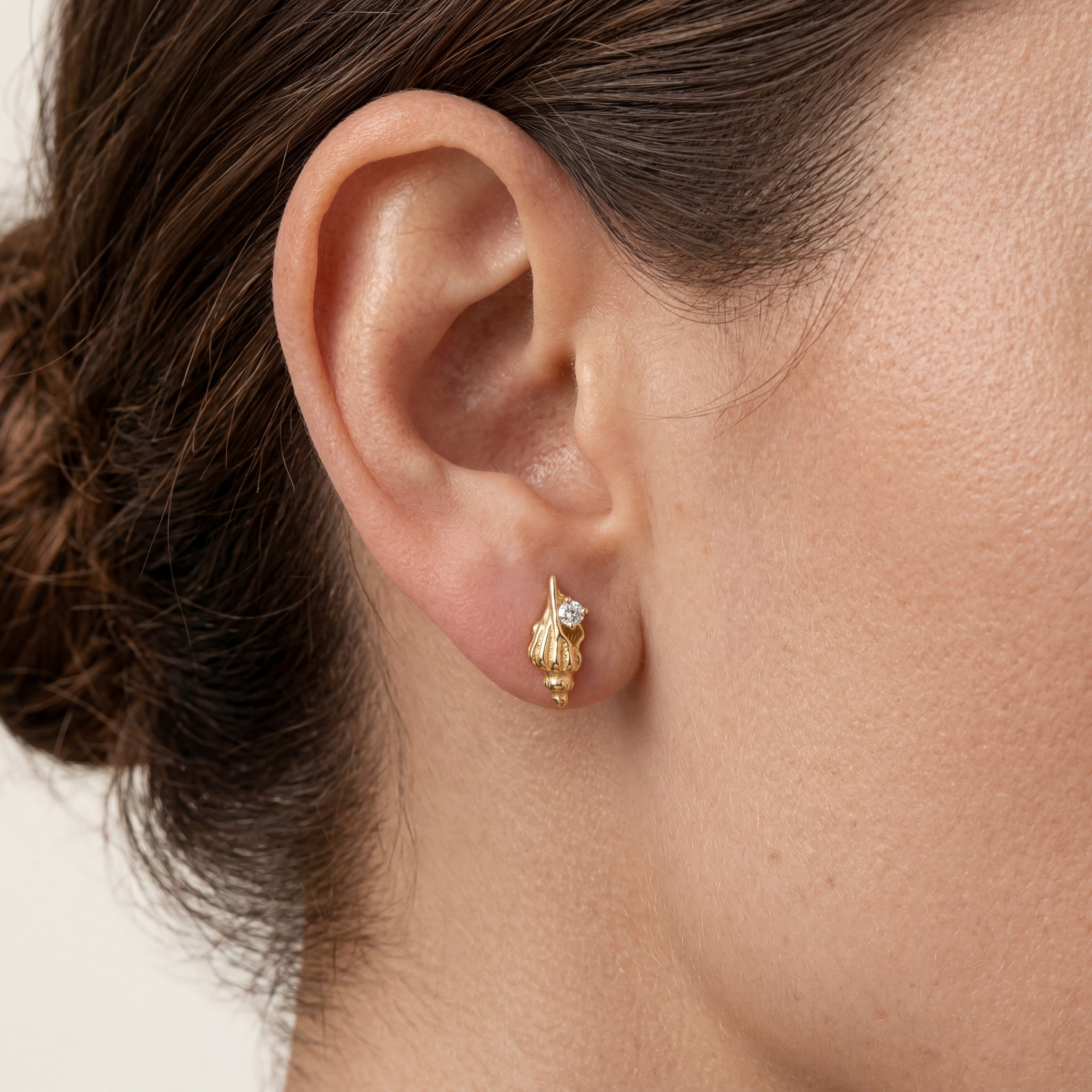 Shell Spiral Titanium Stud Earrings - image 2