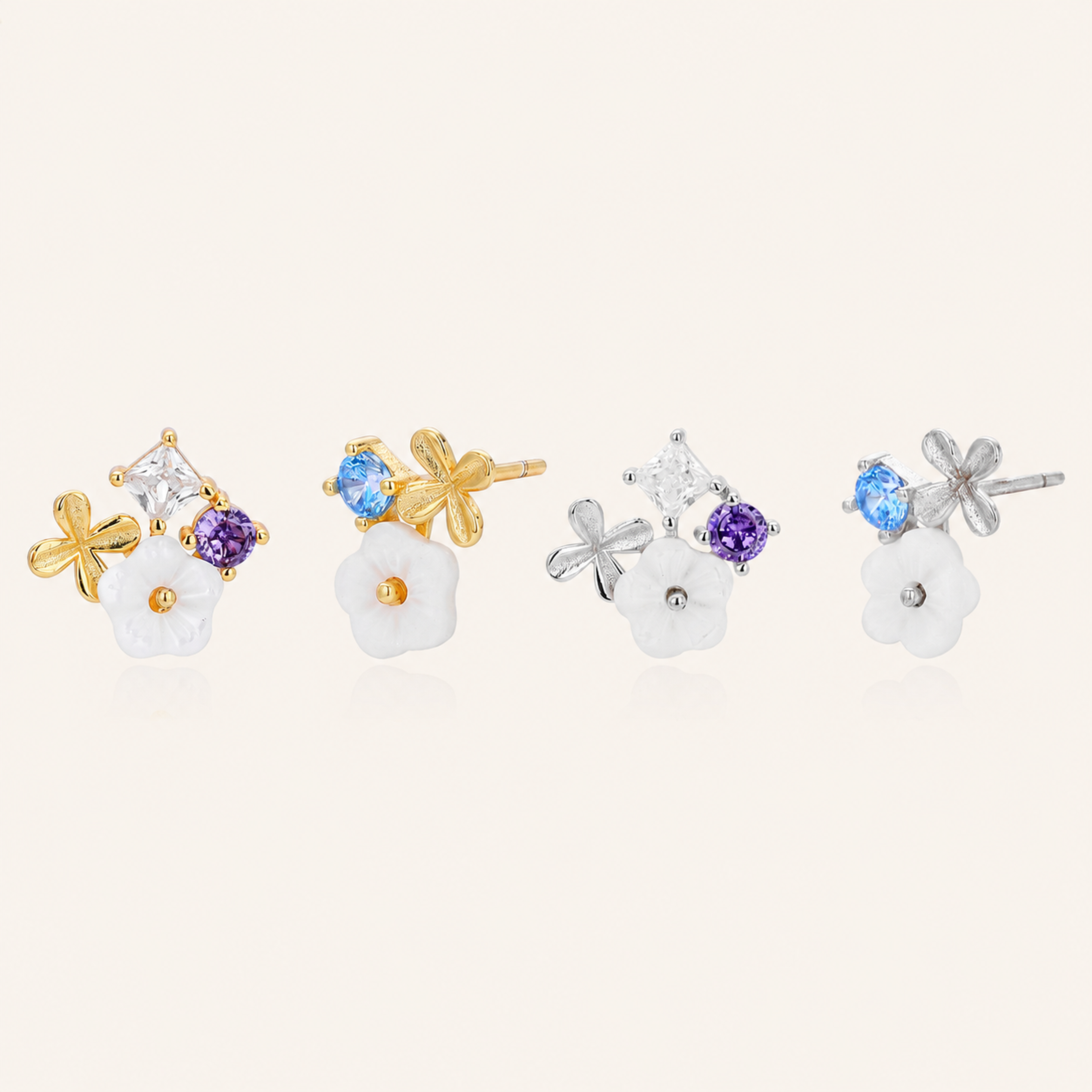 Sterling Silver Zirconia Sparkle Stud Earrings