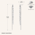 Sterling Silver French Tassel Drop Earrings - Platinum
