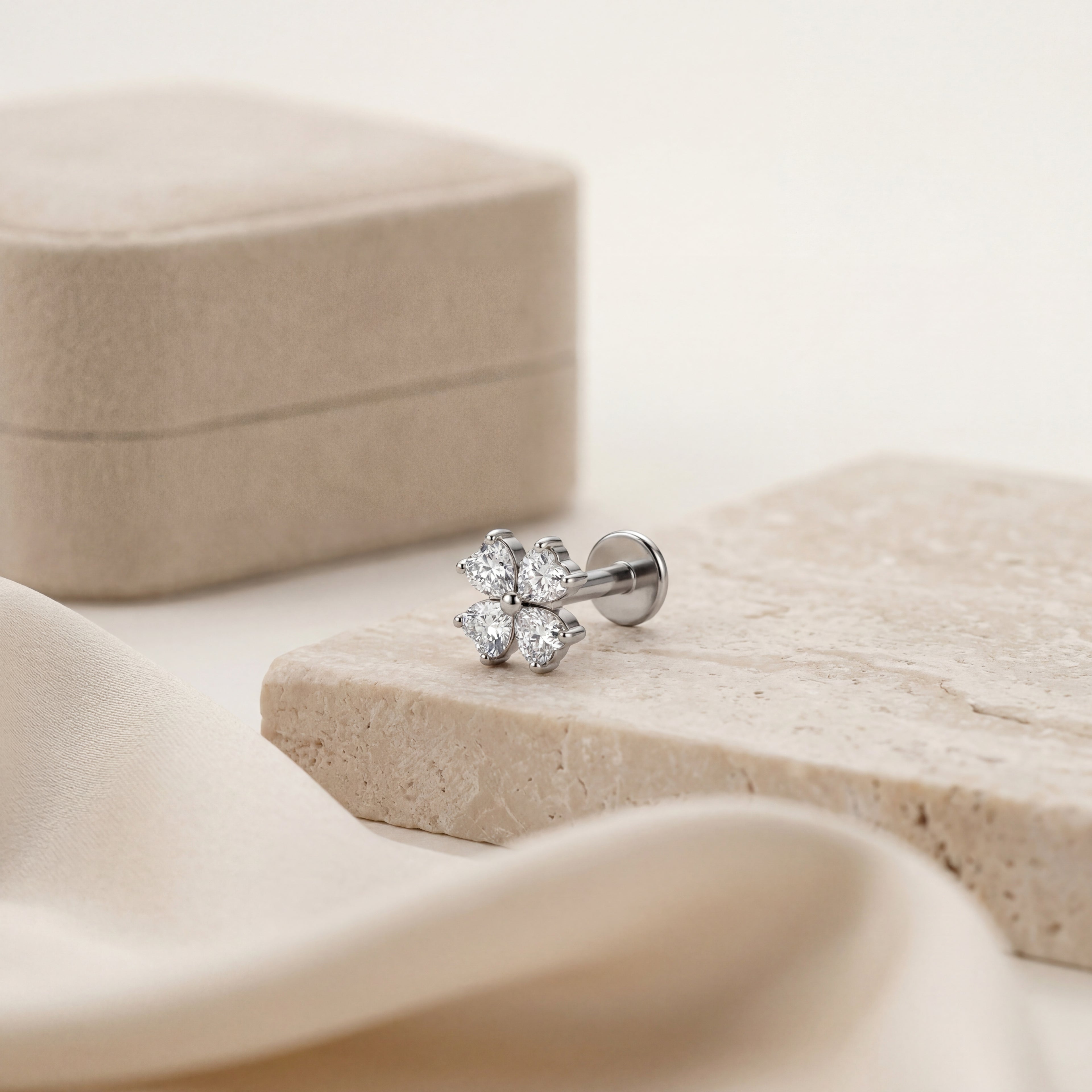 Lucky Clover Titanium Stud Earrings - image 5