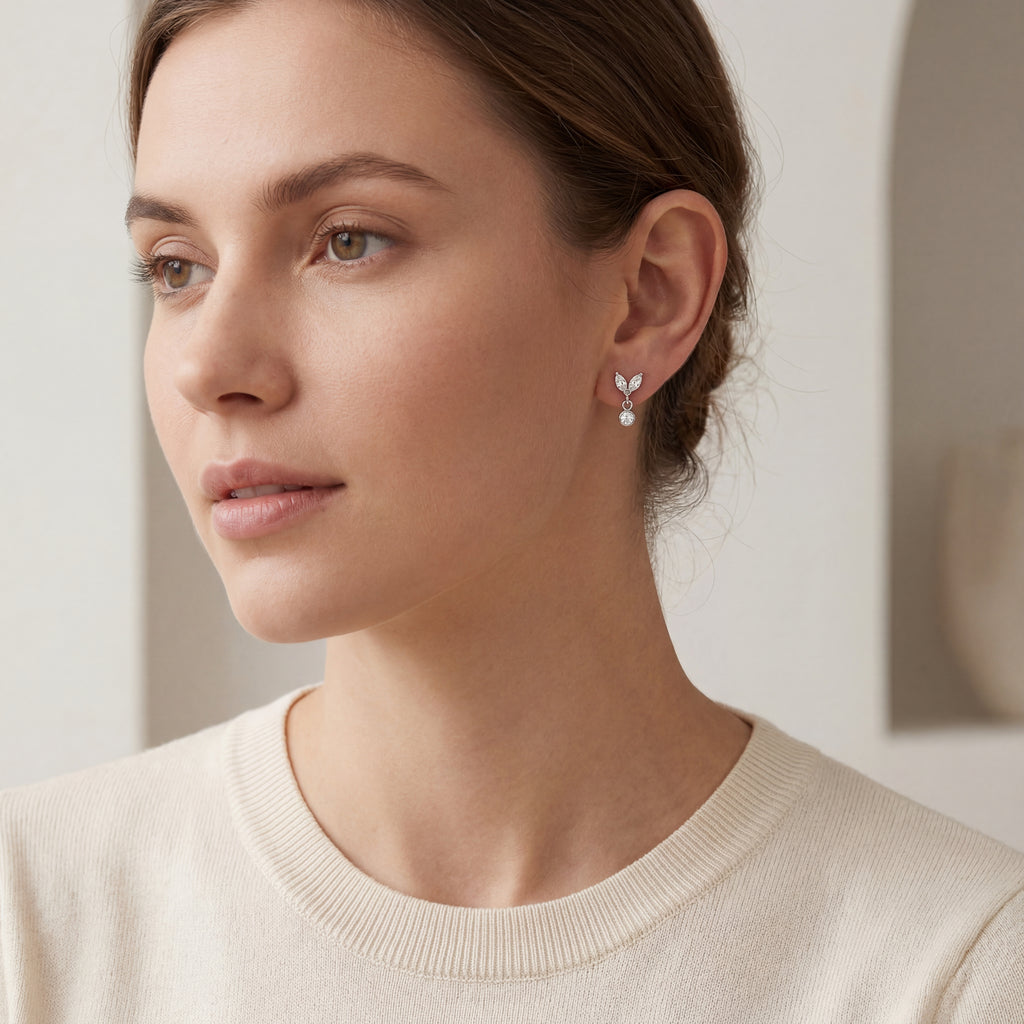 Marquise Drop Titanium Stud Earrings - image 3