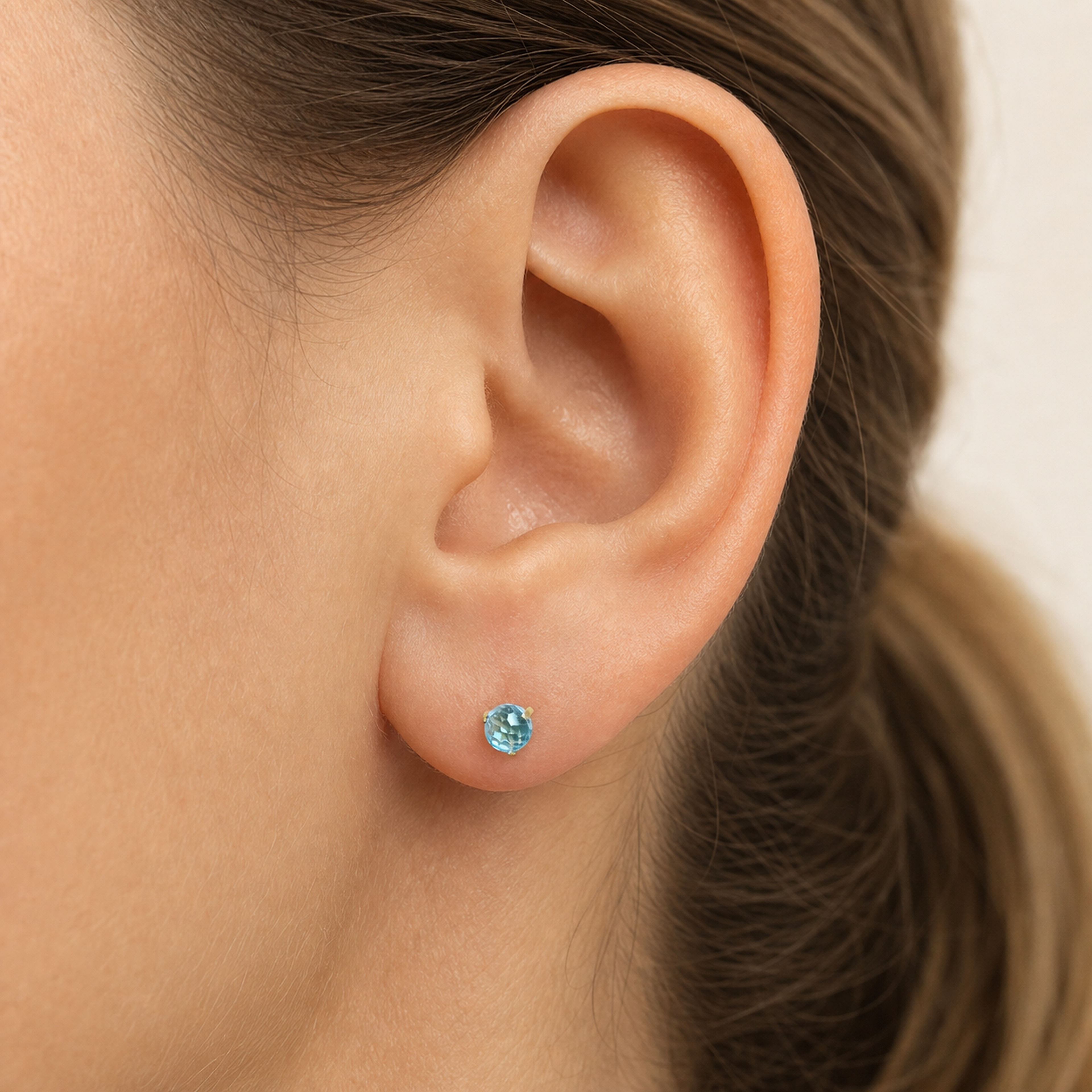 Titanium Red Crystal Flat Back Stud Earrings
