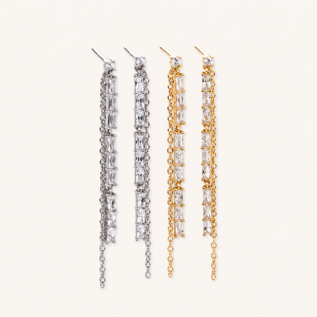 Sterling Silver French Tassel Drop Earrings detail