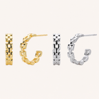 Sterling Silver Polished Chain Drop Stud Earrings