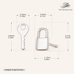 Sterling Silver Lock & Key Stud Earrings - Platinum