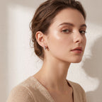 Double Row Crystal Titanium Hoop Earrings - image 3