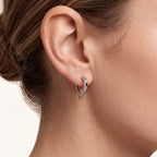 Crystal Heart Titanium Hoop Earrings - image 2