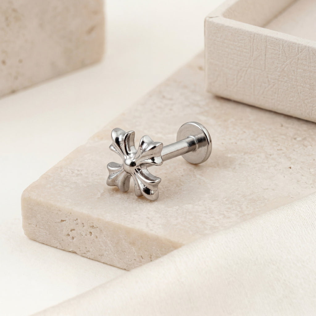 Cross Titanium Stud Earrings - image 5