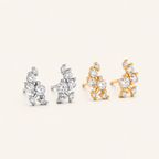 Sterling Silver Oriental Zirconia Stud Earrings detail